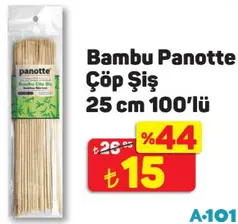 BAMBU PANOTTE ÇÖP ŞİŞ 25 CM 100'LÜ BAMBU PANOTTE ÇÖP ŞİŞ 25 CM 100'LÜ